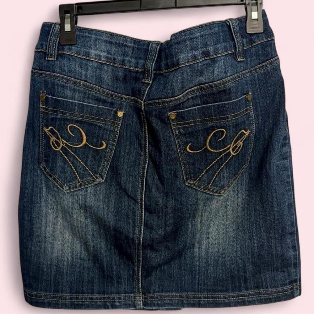 Mim Paris denim button front mini skirt French Girl Aesthetic - Picture 2 of 5